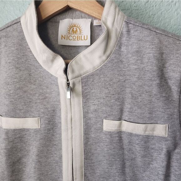 NICoBlu pontonet mandarin collar blazer jacket cardigan two tone - Picture 4 of 10